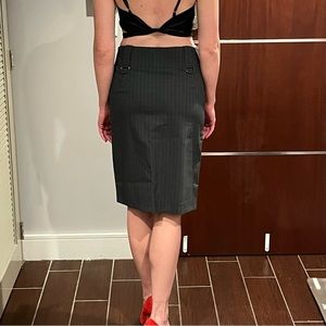 Burberry Pencil Pinstripe Suit Skirt Professional Work Office